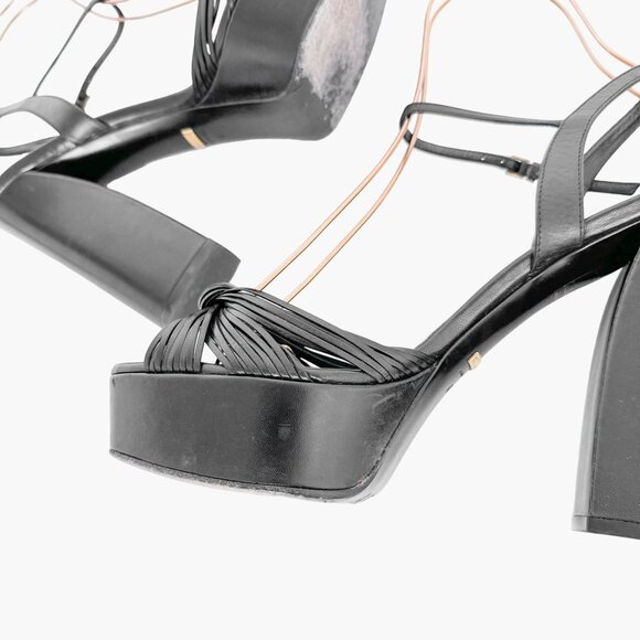 Gucci Allie Knotted Platform Sandals EU 40 US 10 Black Crawford Block High Heel - Picture 13 of 13